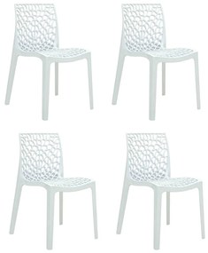 Cadeira Sala de Jantar kit 4 Gruvyer Branco R02 - D'Rossi