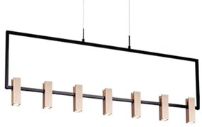 Pendente Sky 09X120Cm Preto E Cobre Led 50W 3000K Ip20 - Opus Dn 37813