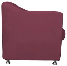 Poltrona Decorativa Cecilia Suede Bordô