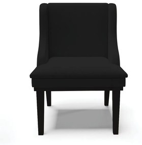 Kit 10 Cadeiras de Jantar Liz Linho Preto A79 Base Fixa Madeira Preto D03 - D'Rossi