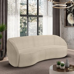 Sofá Decorativo Sala de Estar Bipartido 240cm Clarke Bouclê Bege G45 - Gran Belo