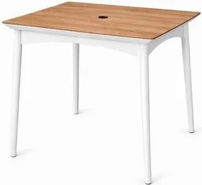 Mesa 4 Lugares Júpiter 70cm em Polipropileno Branco com Impresso Amadeirado Acrilys