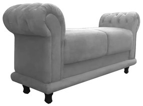 Recamier Barcelona Namoradeira Calçadeira Suede D'Rossi - Grafite