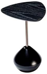 Mesa Auxiliar Charlotte Baixa Preta Haste Cromo Negro - 78921 Sun house