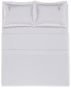 Jogo de Cama Trussardi Cetim 300 Fios Doppio Branco - Queen Queen