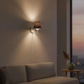 Arandela de Parede Vivare AR-2035BRLC Cúpula em Tecido Café