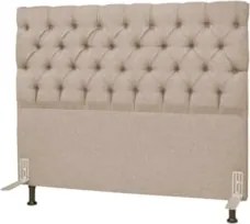 Cabeceira Cama Box Casal King 195cm Cristal Linho Bege - MV Estofados