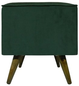 Puff Quadrado Modena Sigma em Suede com Pés Palito Inclinado - Verde