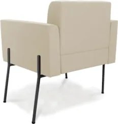 Poltrona Para Sala Pé Metal Preto Kit 2 Ana Suede Bege - Ibiza