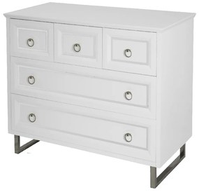 [FORA DE LINHA] Cômoda Clássica 5 Gavetas New Laville - Branco