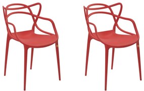 Kit 2 Cadeiras Decorativas Sala e Cozinha Feliti (PP) Vermelha G56 - Gran Belo