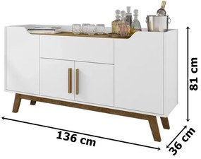 Aparador Buffet Future Branco/Cinamomo – Bechara Móveis
