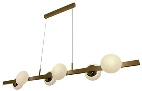 Pendente Aivi 14X10X100Cm Led 30W - Usina 19750/6 Led (MR-T - Marrom Texturizado, 4000k, 220v)