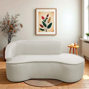 Divã Recamier Curvo Sala de Estar Recepção Marrocos 180cm Lado Direito Linho