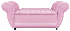 Recamier Baú Londres 1,20 m Suede D'Rossi - Rosa Bebê