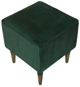 Puff Quadrado Milão Sigma em Suede com Pés Palito - Verde