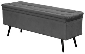 Calçadeira Baú Casal Conforto Suede Cinza - Sheep Estofados - Cinza