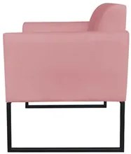 Poltrona Decorativa Base Industrial Preto Maressa S17 Suede Rosê - Ibi