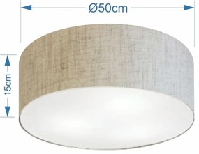 Plafon Cilíndrico Md-3014 Cúpula em Tecido 50x15cm Rústico Bege - Bivolt