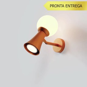 Arandela Cone 10X18,5X18,7 Aluminio E Globo Ø10Cm 01Xmr16 + 01Xg9 - Qi... (COBRE)