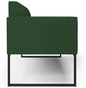 Sofá Namoradeira Base Industrial Preto Marisa Veludo D03 - D'Rossi - Verde