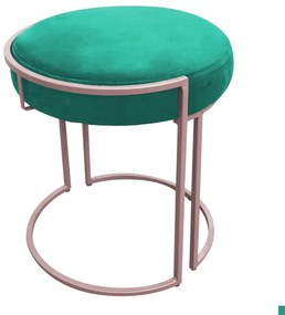 Puff Redondo Base Industrial Rosê Kit 2 Love Suede - Verde Turquesa
