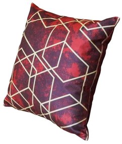 Capa de Almofada Ritz em Suede Tons Vermelho Marmorizado - ART-0112 - 45x45cm
