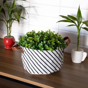 Cesto Decorativo Multiuso Organizador Listrado 15x26x26 cm - D'Rossi