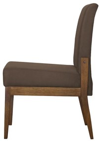Cadeira de Jantar Helena Suede Marrom - Decorar Estofados