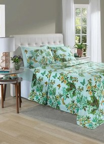 Jogo de Cama Verde Casal 4 Peças