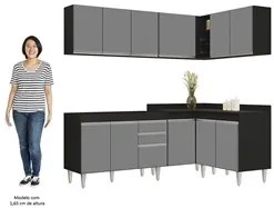 Armário de Cozinha Modulado de Canto 6 Peças CP28 Balcão sem Tampo Pre