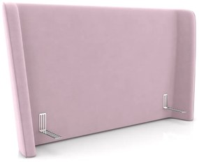 Cabeceira Design para Cama Queen Torres Pés em Madeira Veludo Rosê G91 - Gran Belo