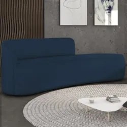 Sofá 4 Lugares Para Sala 220cm Orgânico Wendi Boucle Azul I01  - Mpoze