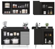 Armário de Cozinha Modulado de Canto Esquerdo 4 Peças CP47 Balcão com