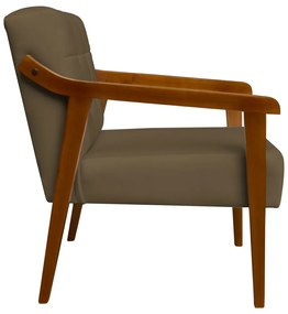 Poltrona Decorativa Vênus Veludo Marrom
