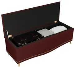 Calçadeira Baú King 195cm com Tachas Imperial J02 Veludo Bordô - Mpoze