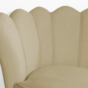 Poltrona Decorativa Dália Pés Palito Veludo Nude