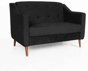 Namoradeira Bruna Pé Palito Suede Preto Elegante