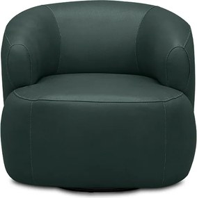 Poltrona Decorativa Verona Sala de Estar Base Giratória em Aço Couro Verde Musgo G88 - Gran Belo