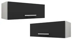 Kit 2 Armários Aéreos Geladeira Veneza 70cm 1 Porta Branco/Preto - Lum