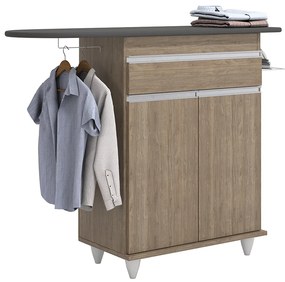 Tábua de Passar com Balcão 02 Portas Alice 119 cm L06 - D'Rossi - Castanho