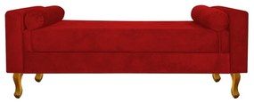 Recamier Félix Casal 140cm Suede Vermelho - ADJ Decor