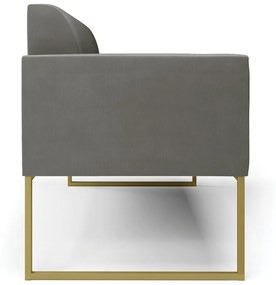 Sofá Namoradeira Base Industrial Dourado Marisa Suede Grafite D03 - D'Rossi