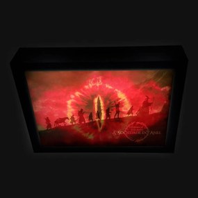 Quadro Luminária Box A4 32x22cm Sociedade - O Senhor dos Anéis - Branco