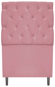 Cabeceira Estofada Liverpool 90 cm Solteiro Suede Rosa Bebê - ADJ Decor