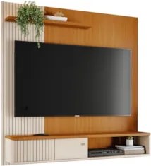 Painel TV 65 Pol e Bancada Suspensa Neris Z10 Off/Cinamomo - Mpozenato