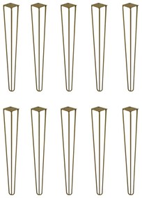 Kit 10 Pés de Metal 60 CM Hairpin Legs Mesa de Canto Aparador Dourado G41