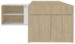 Mesa Diretor em L com Tomada 183x202cm Corp A06 Carvalho/Branco - Mpoz