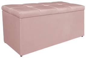 Calçadeira Estofada Manchester 90 cm Solteiro Suede Rosê - ADJ Decor
