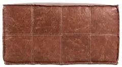 Puff Quadrado Decorativo Sala de Estar Living Lira L07 Couro Camel - M
